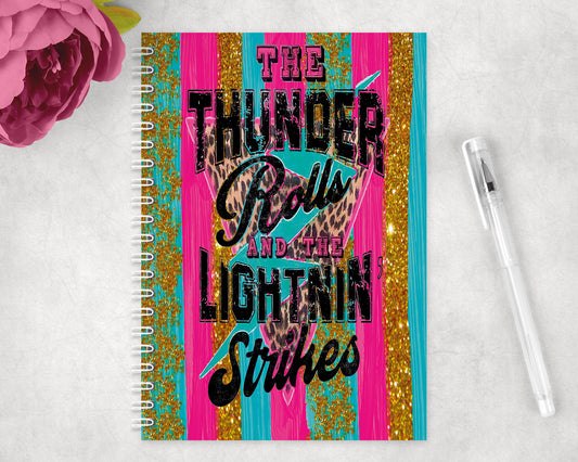 Country Music Thunder Rolls Neon Spiral Lined A5 Journal - 1415