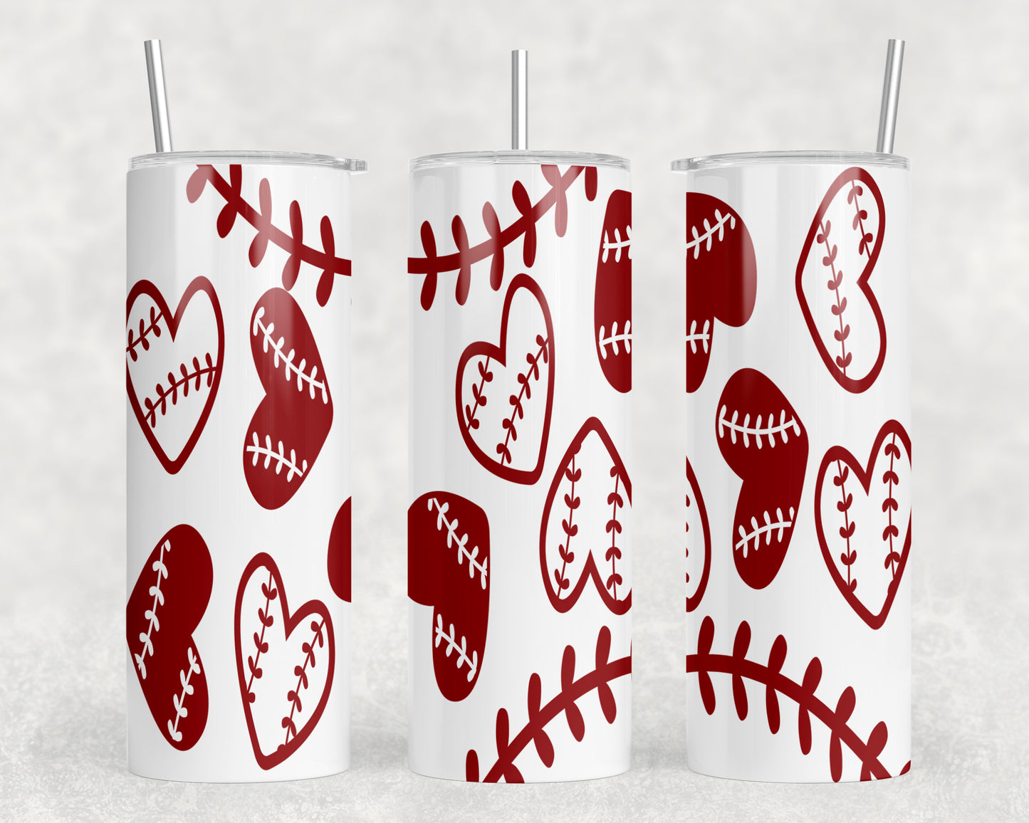 Baseball Hearts 20oz Skinny Tumbler - 1416