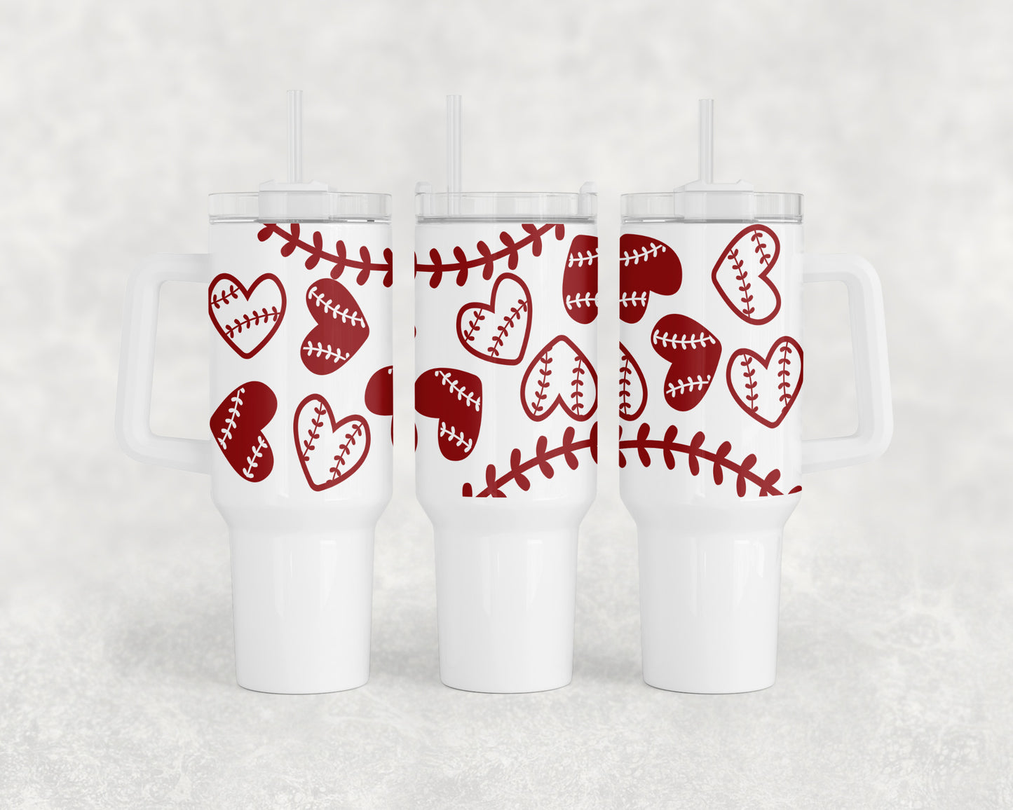 Baseball Hearts 40oz Tumbler - 1416