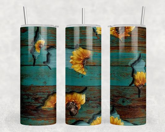 Rustic Sunflowers 20oz Skinny Tumbler - 1418