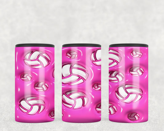 Pink Inflated Volleyball 5-in-1 Can Hugger Tumbler - 1423