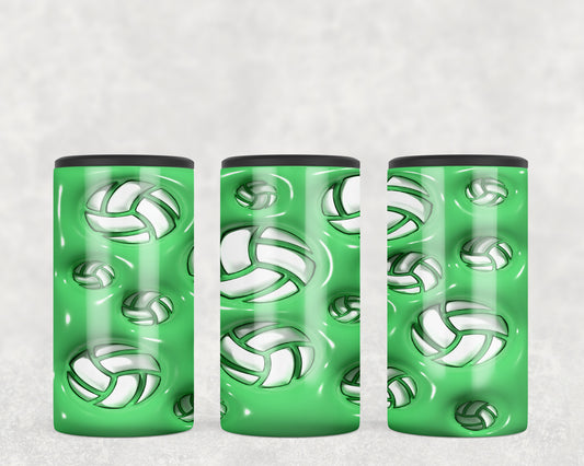 Green Inflated Volleyball 5-in-1 Can Hugger Tumbler - 1424