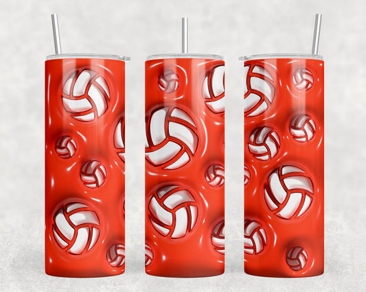 Red Inflated Volleyball 20oz Skinny Tumbler - 1425