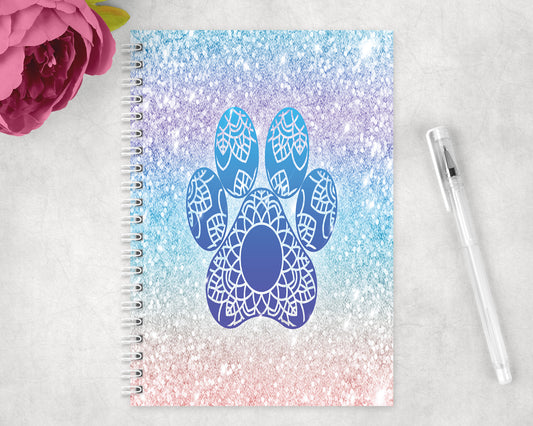 Aztec Paw Print Spiral Lined A5 Journal - 1427