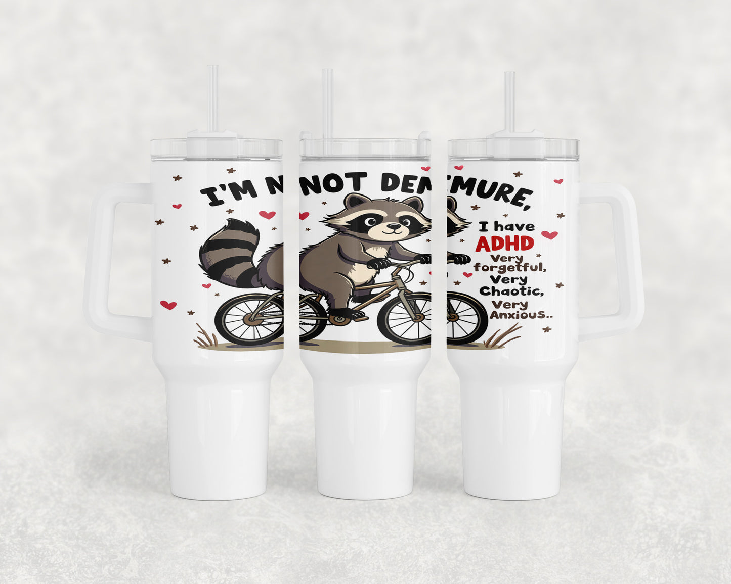 Demure Raccoon 40oz Tumbler - 142