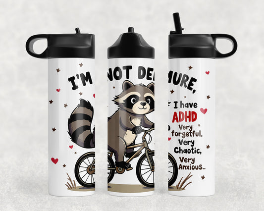 Demure Raccoon Water Bottle - 142