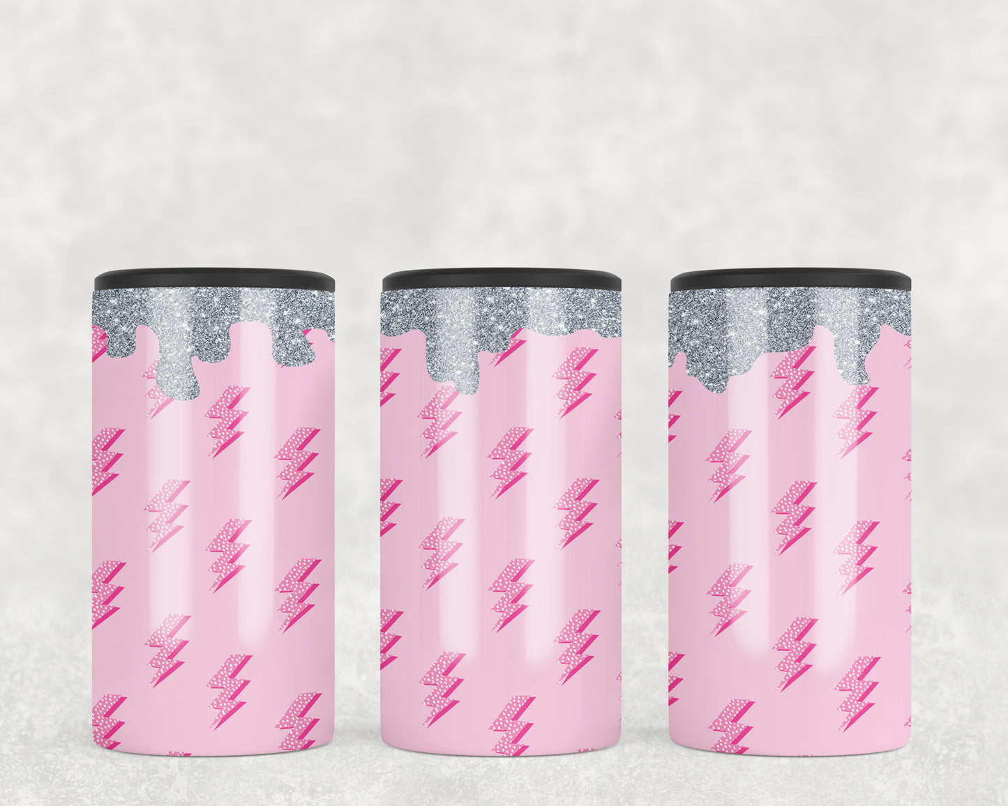 Pink Lightning Bolts 5-in-1 Can Hugger Tumbler - 1434