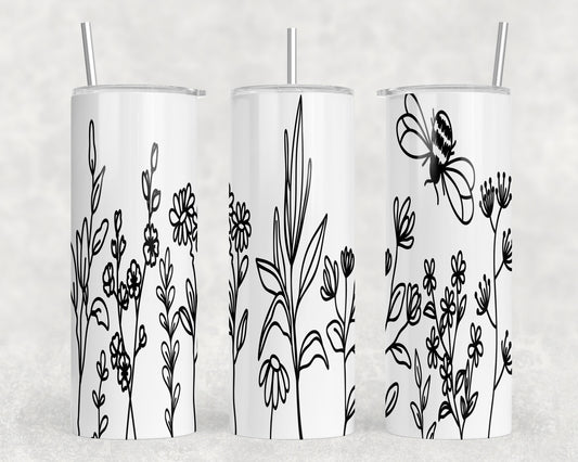 Flowers 20oz Skinny Tumbler - 1437