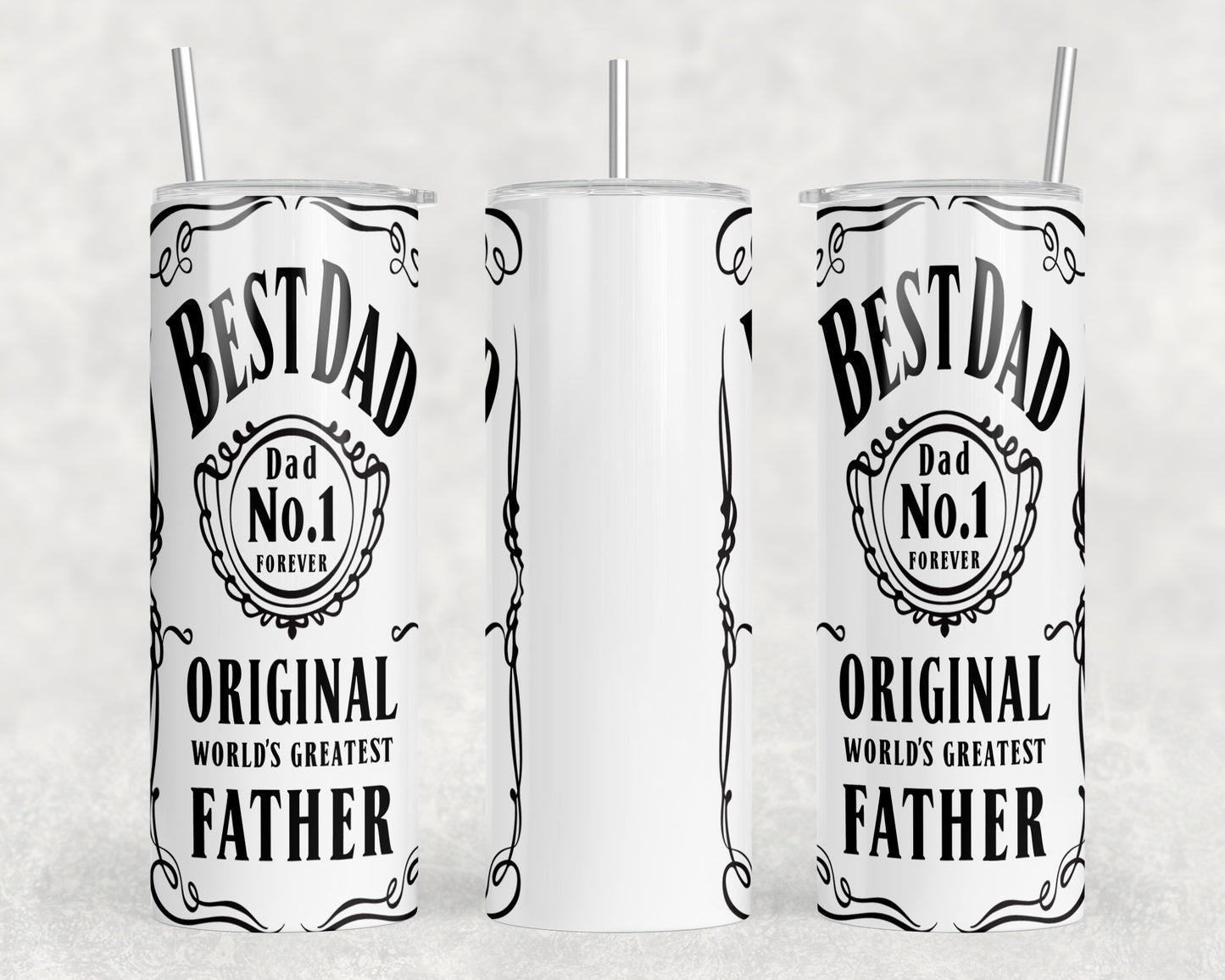 Best Dad Ever Label 20oz Skinny Tumbler - 1438