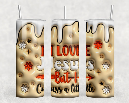 Funny I Love Jesus  20oz Skinny Tumbler - 143