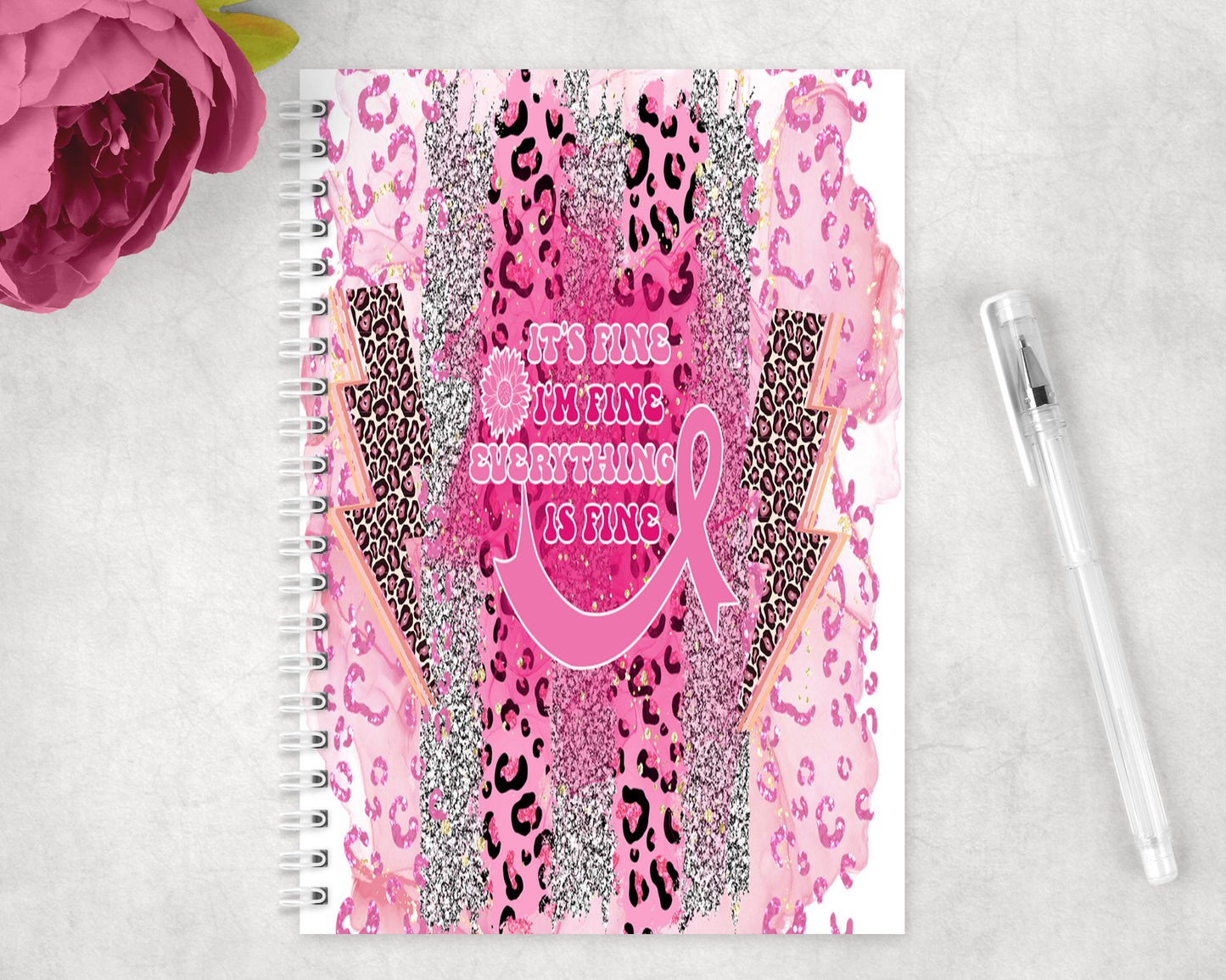 Breast Cancer Awareness Spiral Lined A5 Journal - 1448