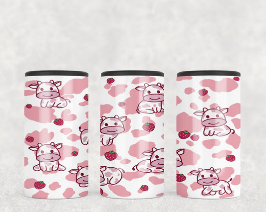 Pink Strawberry Cows 5-in-1 Can Hugger Tumbler - 1449