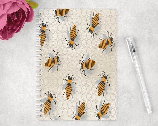 Bees Spiral Lined A5 Journal - 1451