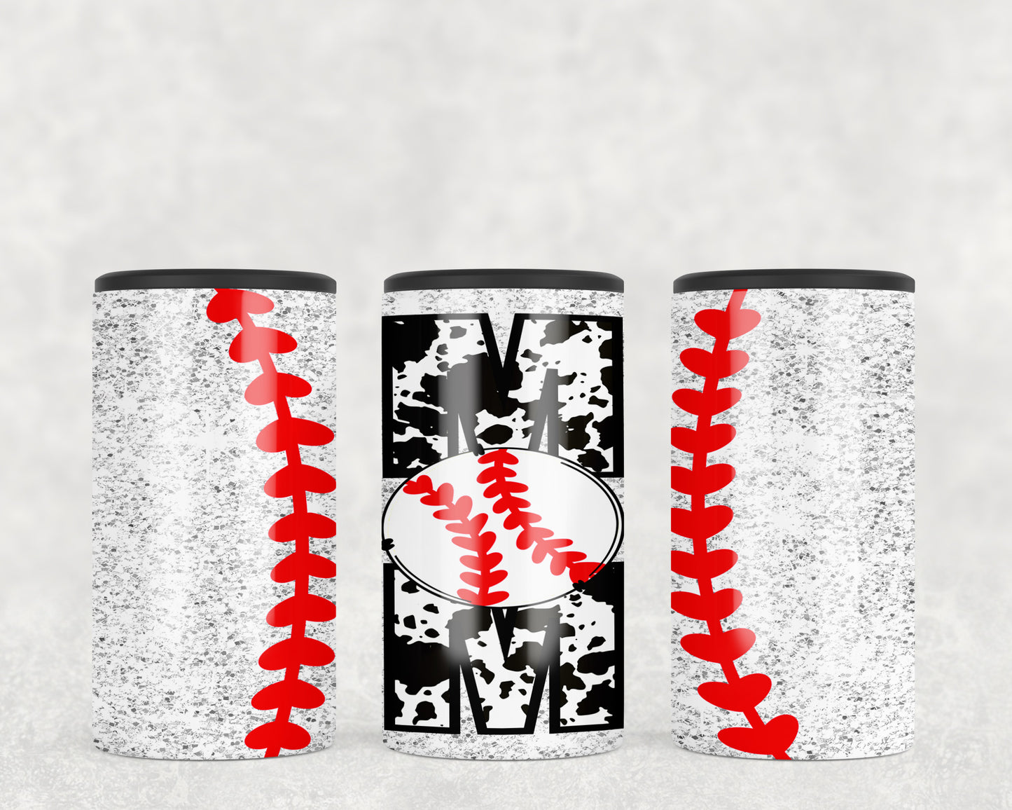 Printed Cowhide Baseball Mom 5-in-1 Can Hugger Tumbler - 1457