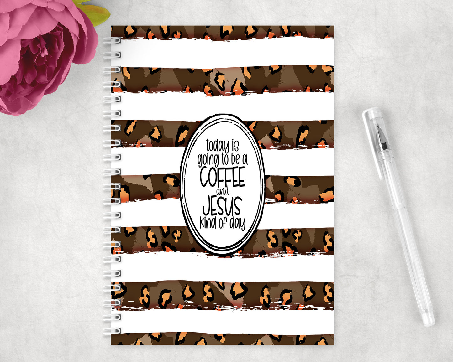 Coffee and Jesus Spiral Lined A5 Journal - 1464