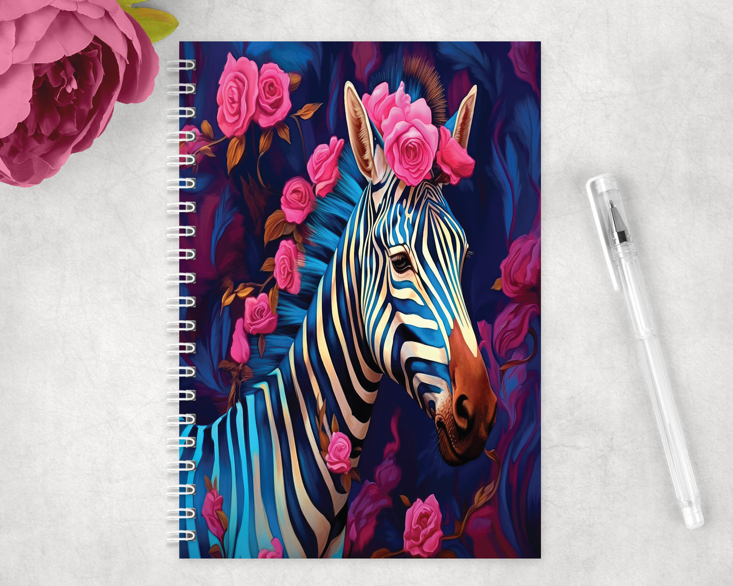 Zebra Spiral Lined A5 Journal - 1468