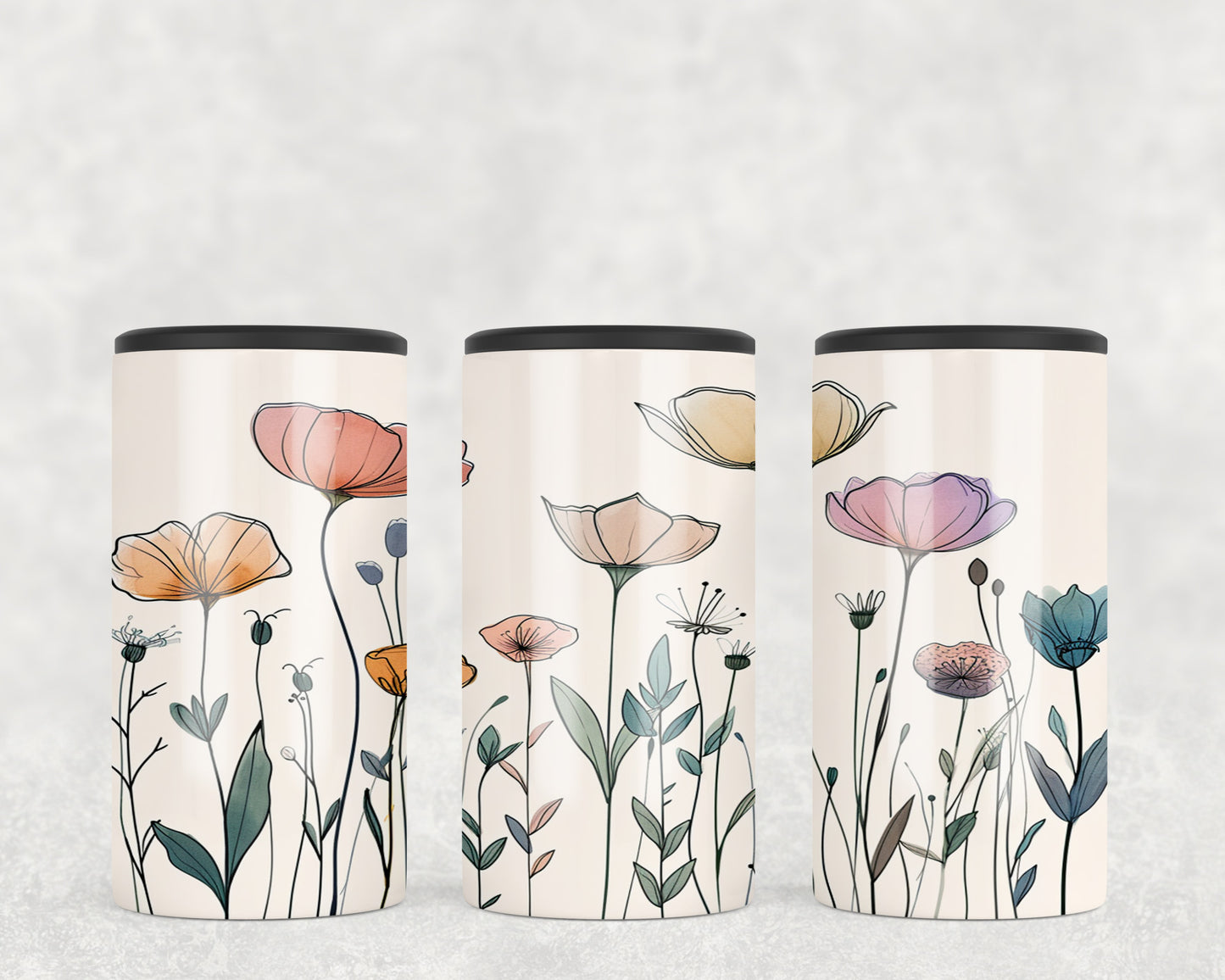 Line Art Flowers 5-in-1 Can Hugger Tumbler - 146