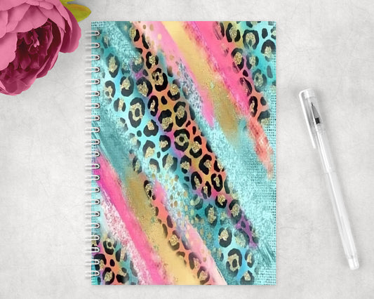 Leopard Print Milky Way Spiral Lined A5 Journal - 1474