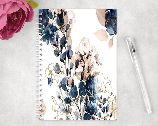 Floral Spiral Lined A5 Journal - 1475