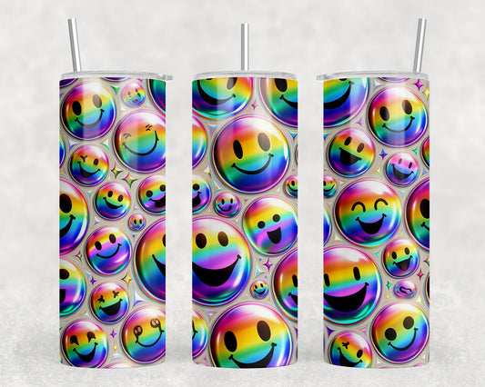 Rainbow Smiley 20oz Skinny Tumbler - 147