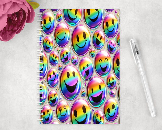 Rainbow Smiley Spiral Lined A5 Journal - 147