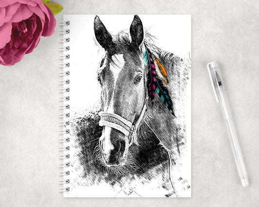 Horse Spiral Lined A5 Journal - 1483