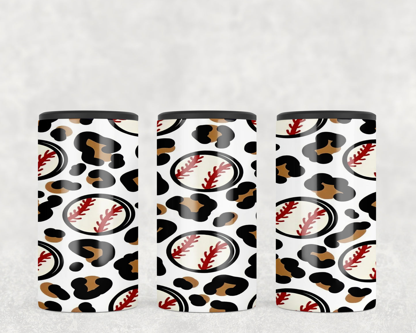 Leopard Print Baseball 5-in-1 Can Hugger Tumbler - 1488