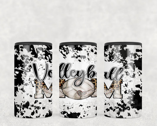 Printed Cowhide Volleyball Mom 5-in-1 Can Hugger Tumbler - 1494