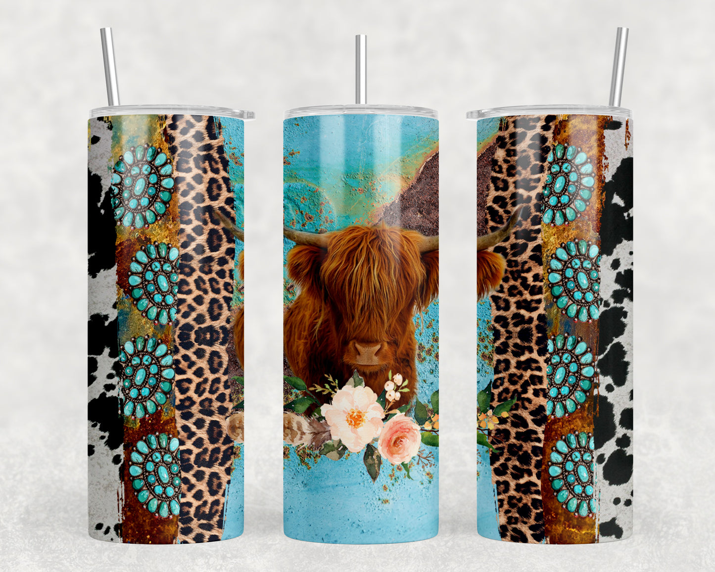 Western Highland Cow 20oz Skinny Tumbler - 1500