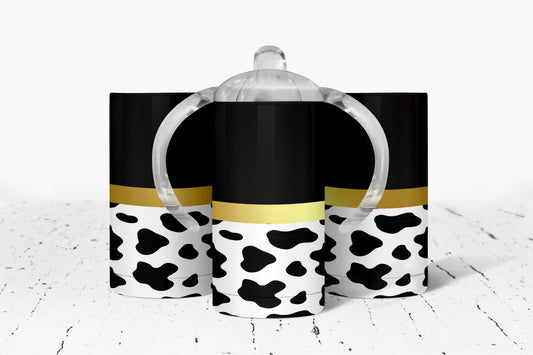 Cow Print Kids Dual Lid Sippy Cup Tumbler - 1504