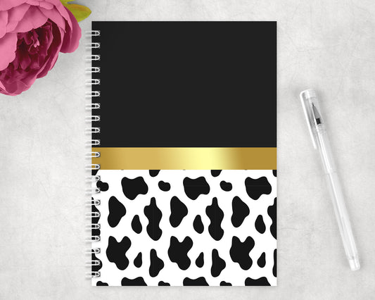 Cow Print Spiral Lined A5 Journal - 1504