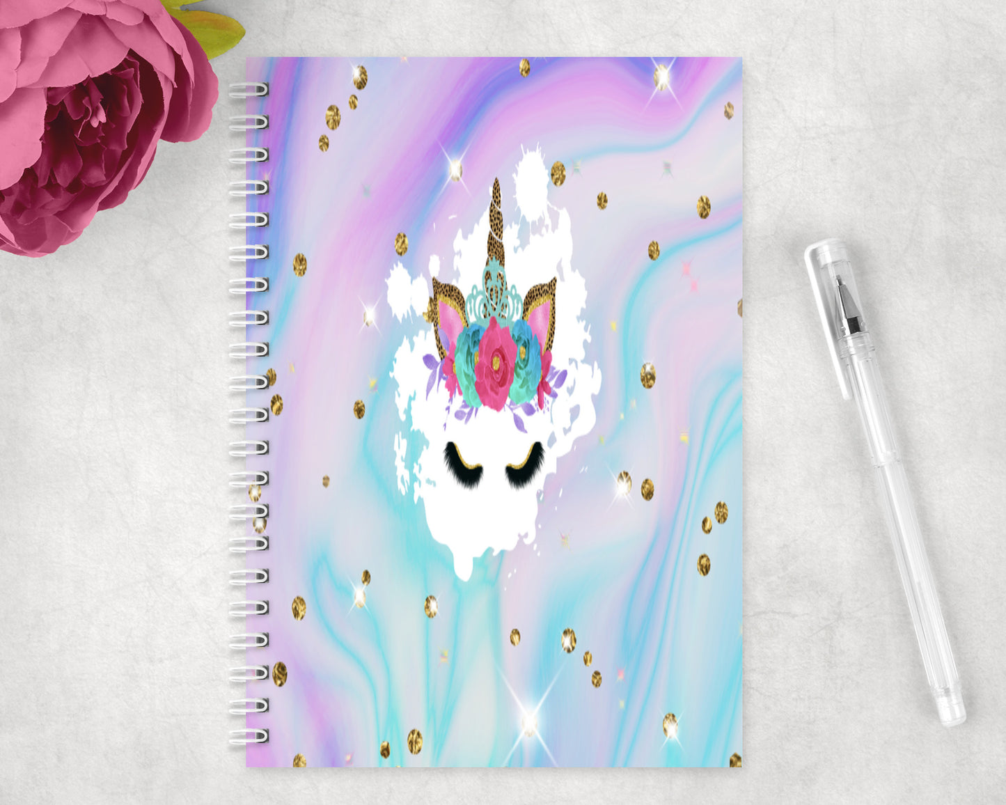 Unicorn Spiral Lined A5 Journal - 1508