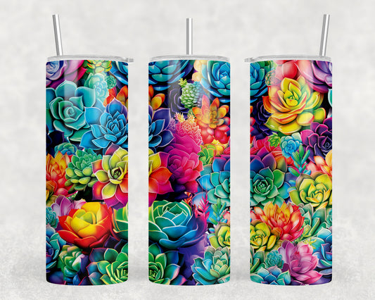 Rainbow Succulents 20oz Skinny Tumbler - 1511