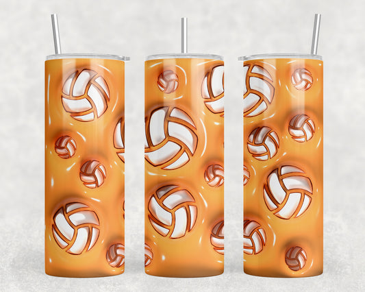 Orange Volleyball Inflated 20oz Skinny Tumbler - 1515