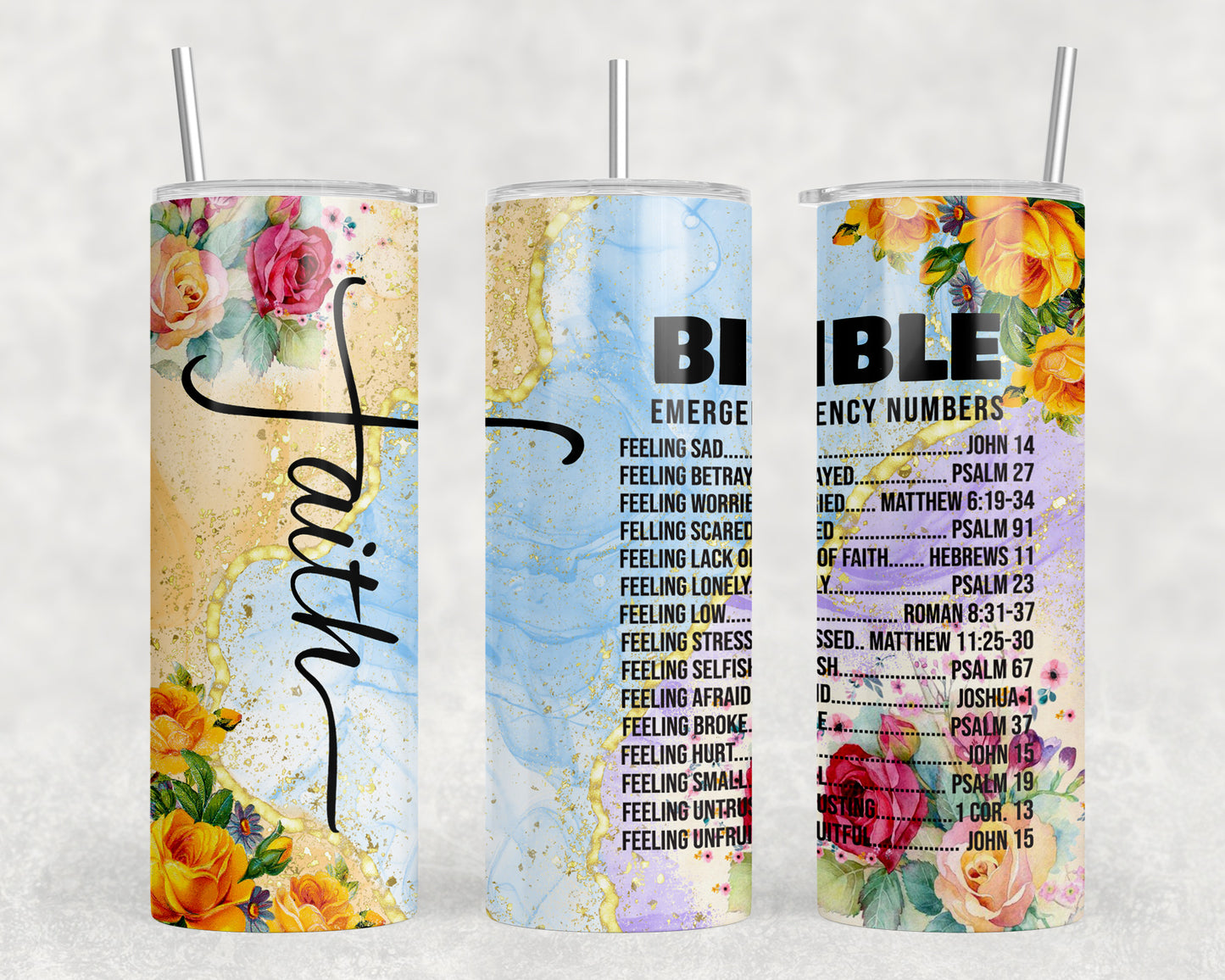 Bible Verse 20oz Skinny Tumbler - 1532