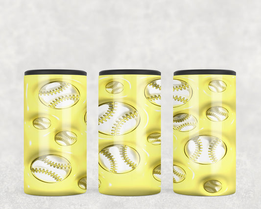 Yellow Baseball Inflated 5-in-1 Can Hugger Tumbler - 1534