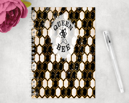 Queen Bee Spiral Lined A5 Journal - 1542