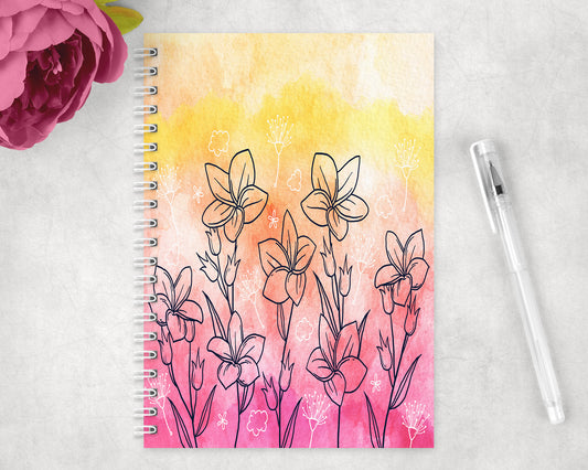 Flowers Spiral Lined A5 Journal - 1544