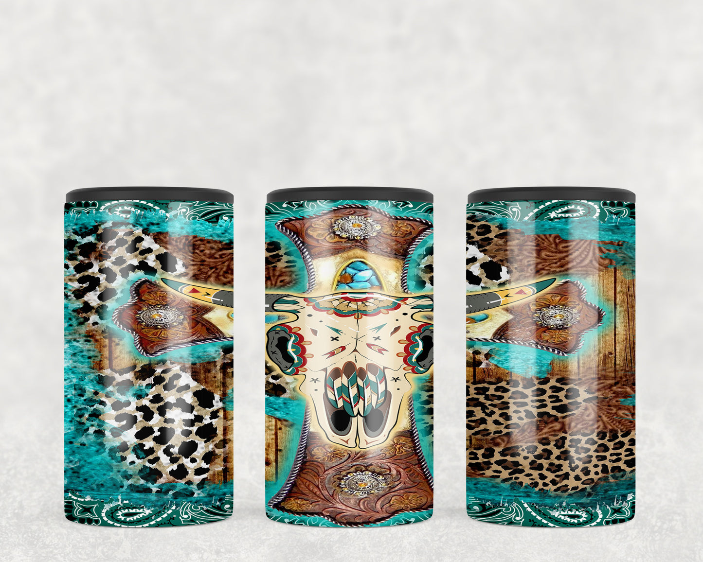 Western Cross Skull 5-in-1 Can Hugger Tumbler - 1548