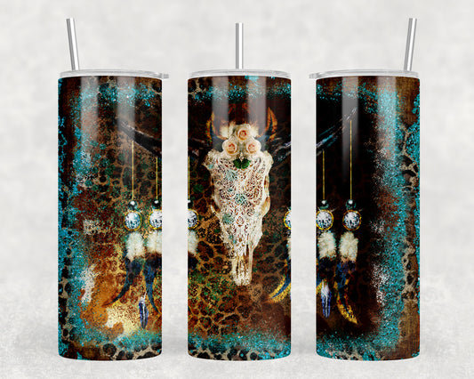 Western Skull 20oz Skinny Tumbler - 1549