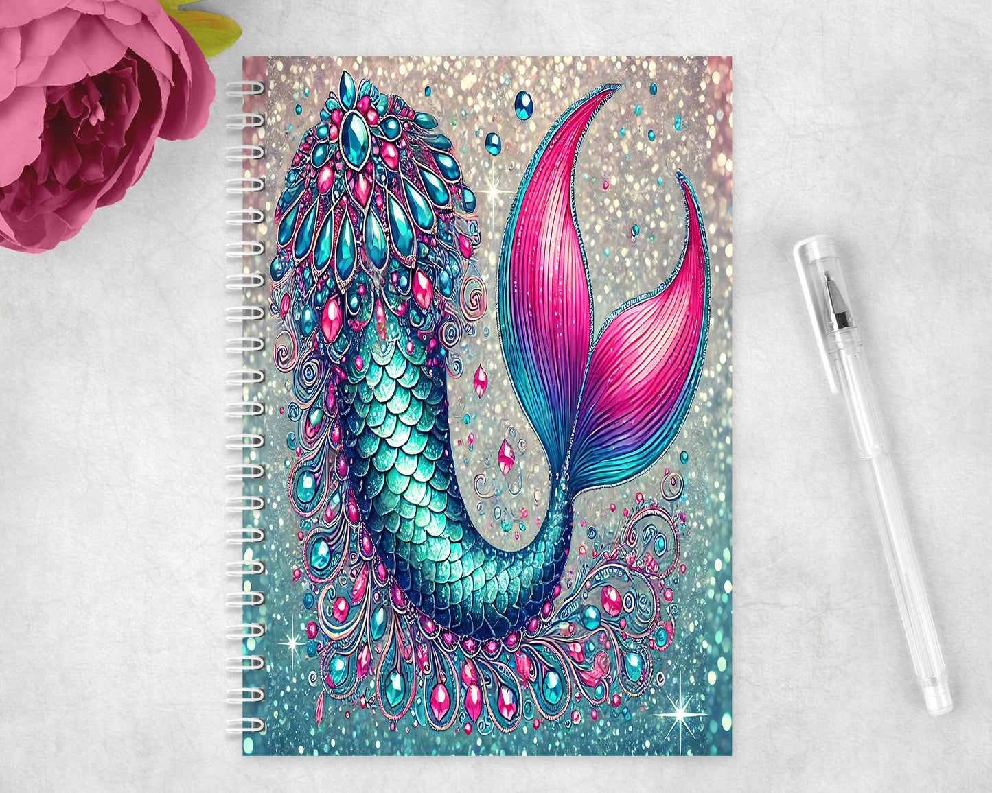 Mermaid Spiral Lined A5 Journal - 154