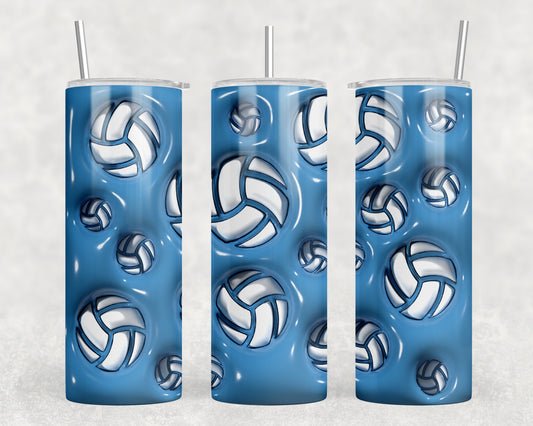 Blue Volleyball Inflated 20oz Skinny Tumbler - 1558