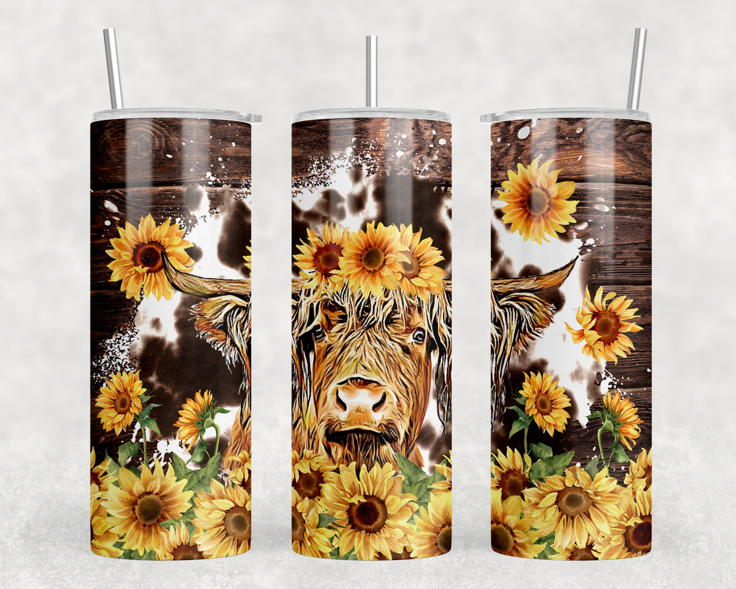 Printed Cowhide Cow 20oz Skinny Tumbler - 1560