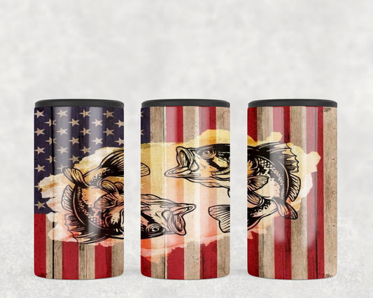 American Flag Fish 5-in-1 Can Hugger Tumbler - 1561