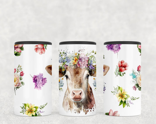 Cute Flower Cow 5-in-1 Can Hugger Tumbler - 1580