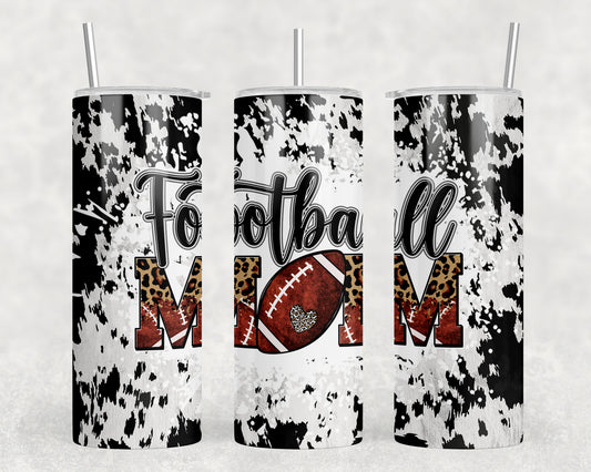 Printed Cowhide Football Mom 20oz Skinny Tumbler - 1584