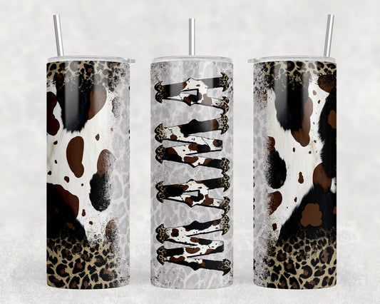 Western Printed Cowhide Mama 20oz Skinny Tumbler - 1592