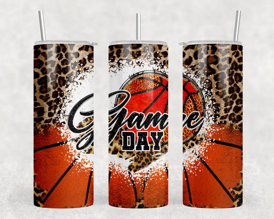 Leopard Print Basketball 20oz Skinny Tumbler - 1598