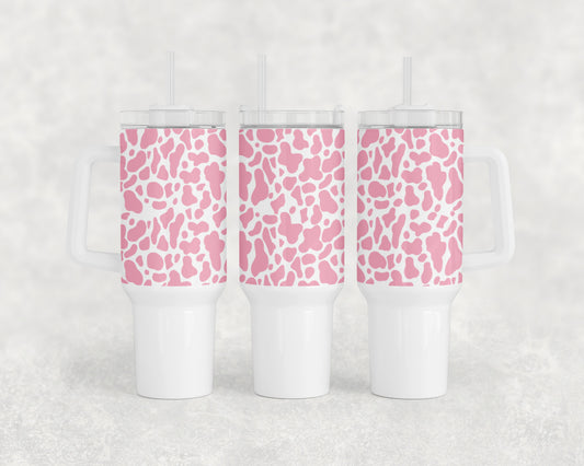 Pink Cow Print 40oz Tumbler - 1599