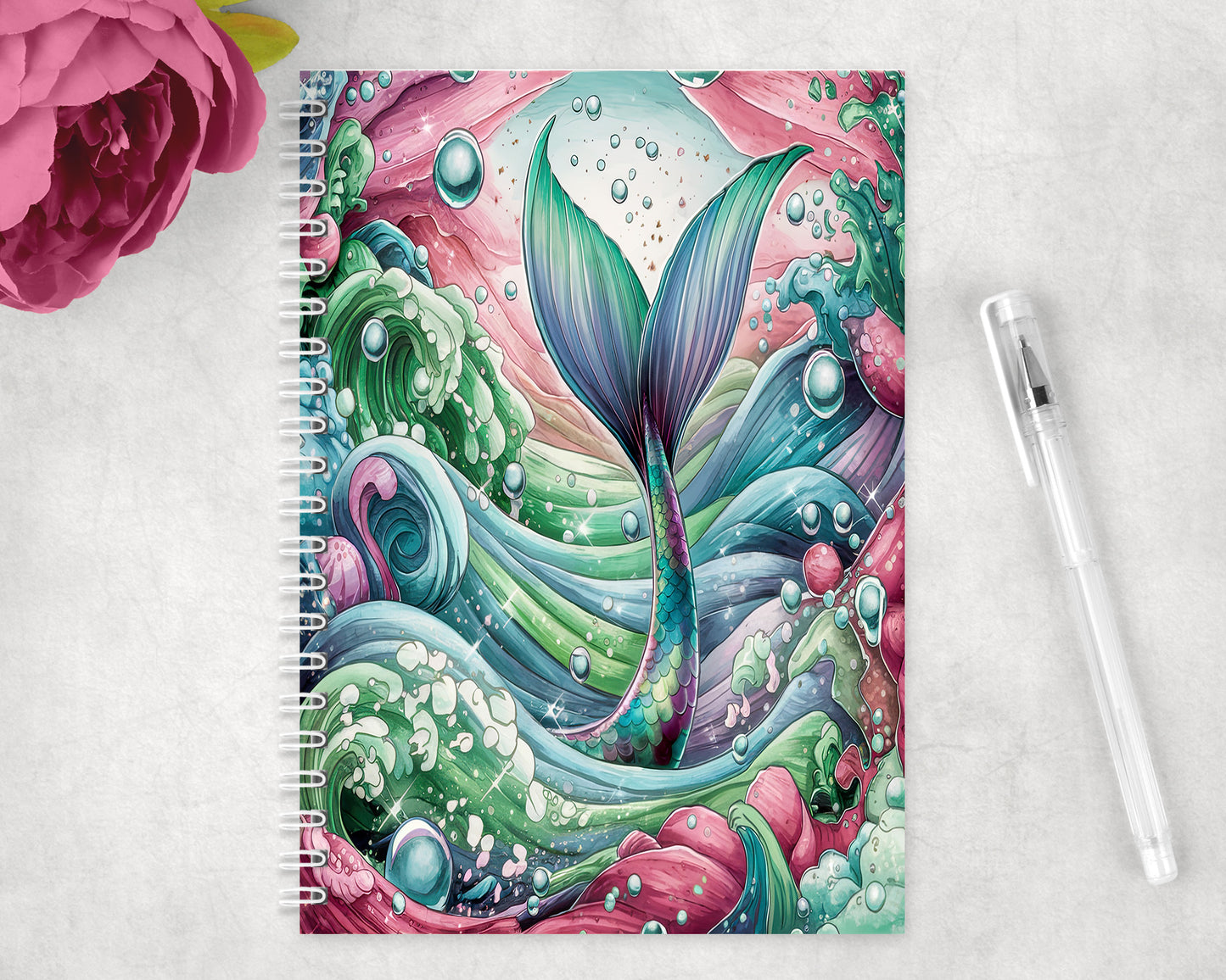 Mermaid Spiral Lined A5 Journal - 159